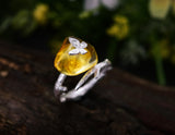Amber Butterfly Ring - Lotus Fun