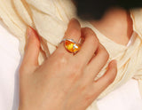 Amber Butterfly Ring - Lotus Fun