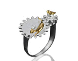 Bird & Cat Gear Ring - Lotus Fun