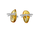 Amber Dragonfly Earring - Lotus Fun