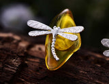 Amber Dragonfly Earring - Lotus Fun