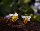 Amber Dragonfly Earring - Lotus Fun