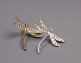 Rainbow Dragonfly Brooch - Sterling Silver - Lotus Fun