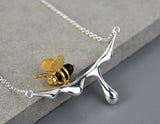 Dripping Honey & Bee Necklace