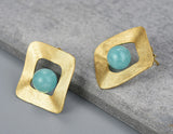 Freeform Square Stud Earring