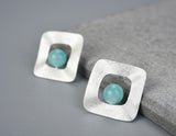 Freeform Square Stud Earring