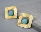 Freeform Square Stud Earring