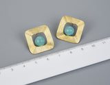 Freeform Square Stud Earring