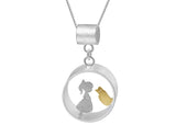 Boy and Girl Meets Cat Pendant - Lotus Fun