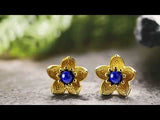 Lapis Lotus Stud Earring