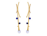 Lapis Tree Vines Earring - Lotus Fun