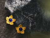 Lapis Flower Stud - Lotus Fun
