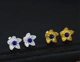 Lapis Flower Stud - Lotus Fun