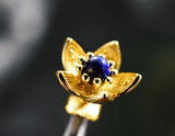 Lapis Flower Stud - Lotus Fun