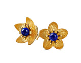 Lapis Flower Stud - Lotus Fun