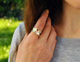 Sterling Silver | Peony Leaf Ring - Lotus Fun
