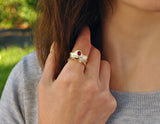 Sterling Silver | Peony Leaf Ring - Lotus Fun
