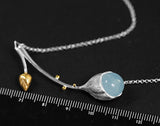 Aquamarine Lotus Necklace - Lotus Fun