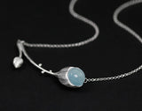 Aquamarine Lotus Necklace - Lotus Fun