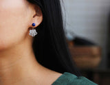 Crystal Lotus Lapis Earring - Lotus Fun