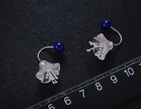 Crystal Lotus Lapis Earring - Lotus Fun