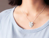 Silver Monstera Pendant - Lotus Fun