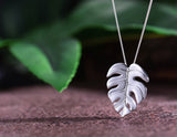 Silver Monstera Pendant - Lotus Fun