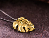 Gold Monstera Pendant - Lotus Fun