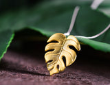 Gold Monstera Pendant - Lotus Fun
