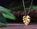 Gold Monstera Pendant - Lotus Fun