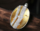 Birds on Branch Oval Pendant - Lotus Fun