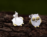 Sterling Silver | Owl Earring Stud - Lotus Fun