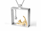 Playful Cat Pendant - Lotus Fun