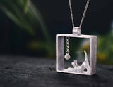 Playful Cat Pendant - Lotus Fun