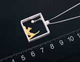 Playful Cat Pendant - Lotus Fun
