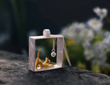 Playful Cat Pendant - Lotus Fun