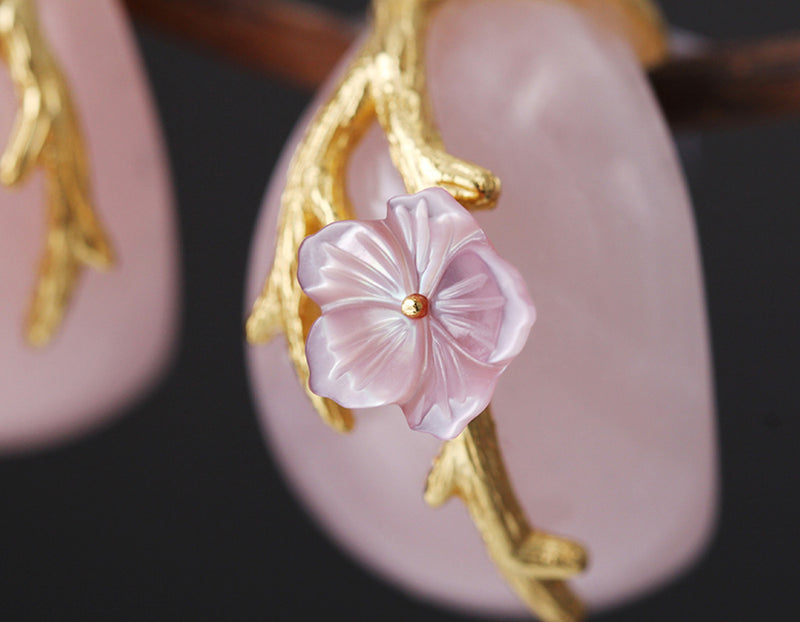Plum Blossom Aventurine Earring - Lotus Fun