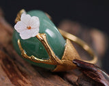 Plum Blossom Aventurine Ring - Lotus Fun
