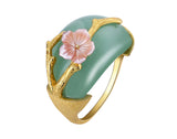 Plum Blossom Aventurine Ring - Lotus Fun