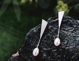 Triangle Pearl Earring - Lotus Fun