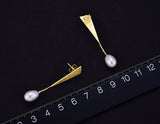Triangle Pearl Earring - Lotus Fun