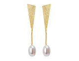 Triangle Pearl Earring - Lotus Fun