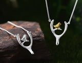 Bird on Wish Bone Necklace