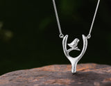 Bird on Wish Bone Necklace