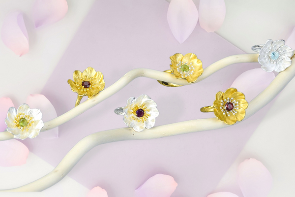<center>Nature's Whispers: Captivating Floral-Inspired Sterling Silver Rings</center>