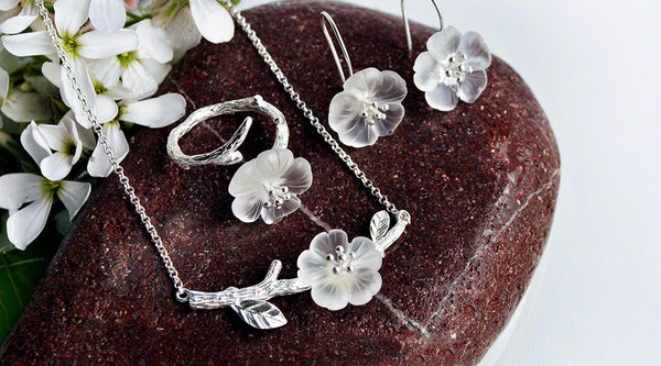 lotus fun - flower in the rain jewelry set