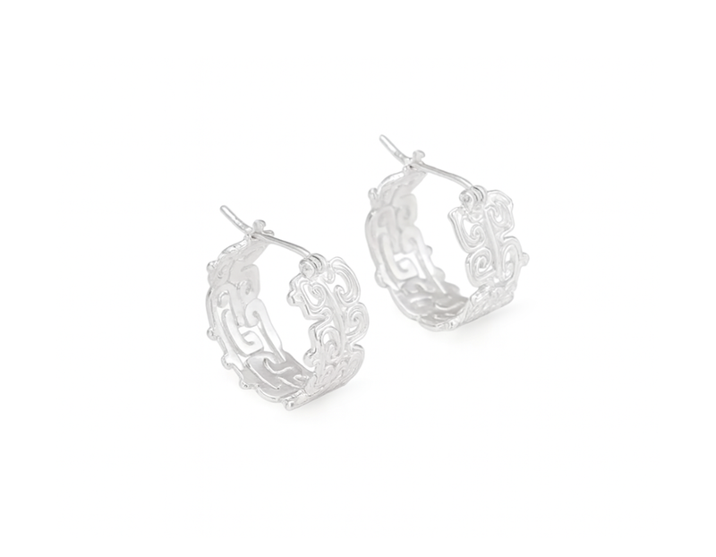 Panchi Stripe Pattern Hoop Earrings