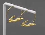 Running Bunny Hoop Earrings