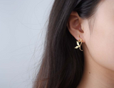 Asymmetrical Branch Leaves Dangle Earrings