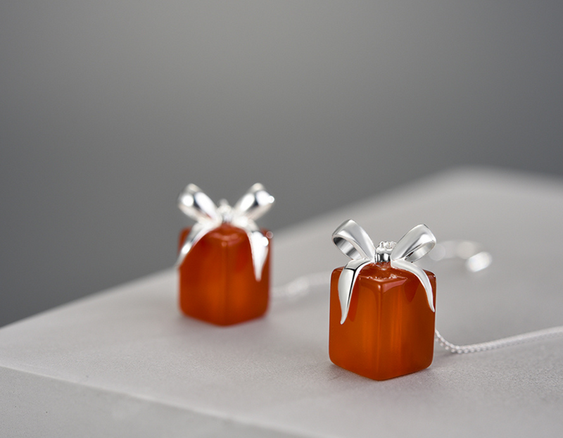 Gift Box Dangle Earrings